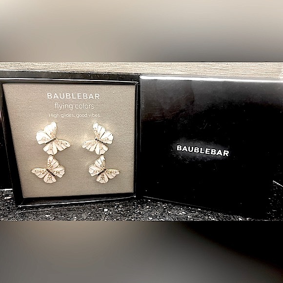 BAUBLEBAR NEW CRYSTAL BUTTERFLY STATEMENT DROP EARRINGS - Picture 4 of 6